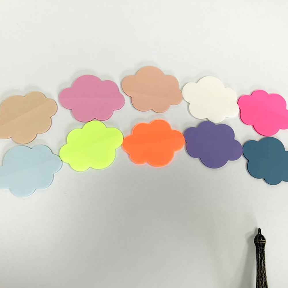 Cloud shaped sticky notes PET transparent sticky notes Note stickers Index stickers Creative styling Student office stationery Styling note paper Fluorescent color Randomly sold in 8 colors