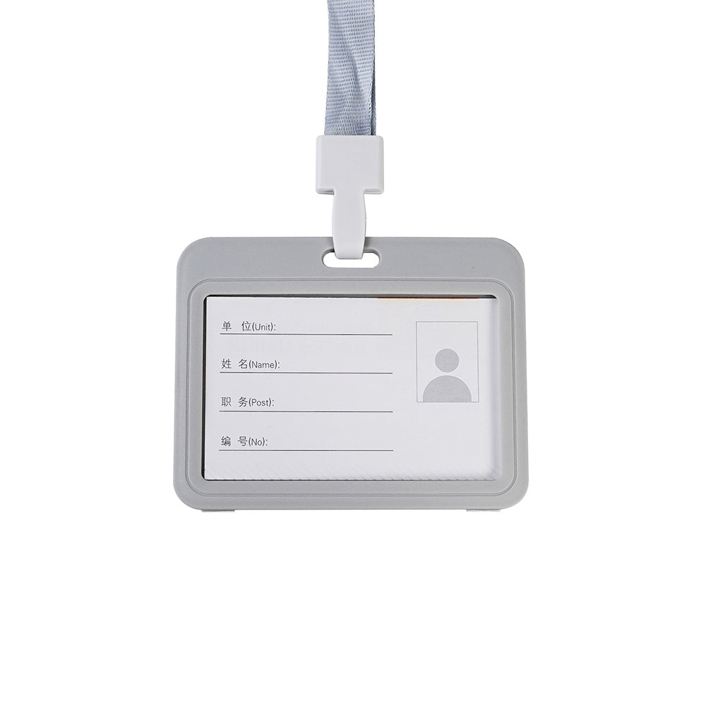 Double-sided transparent work permit student ID card holder + lanyard horizontal style vertical style ID card holder necessary for office commuting students