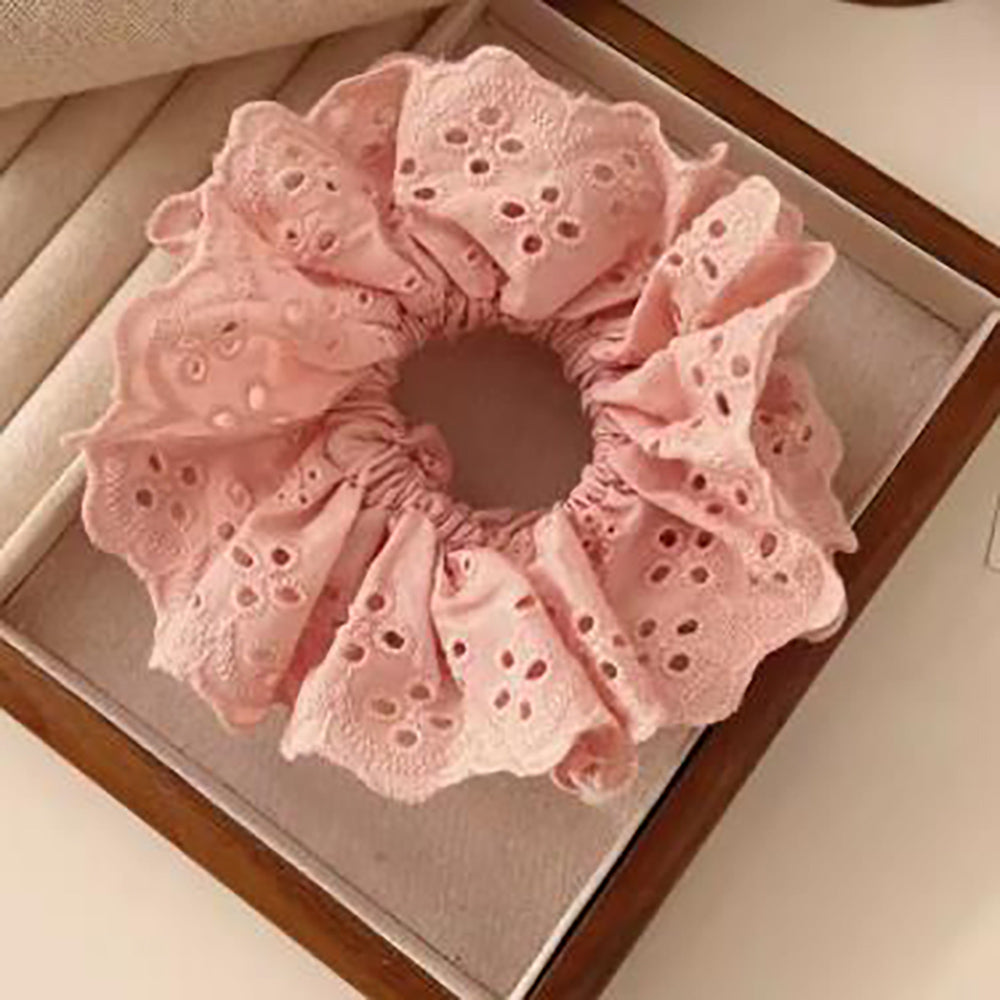 Lace Hair Tie, Hair Tie, Temperament, Gauze, Ribbon, Flowers, Broken Flowers, Hair Tie, Korean Style, High Elasticity, Ball Hair, Internet Celebrity, Camellia Style