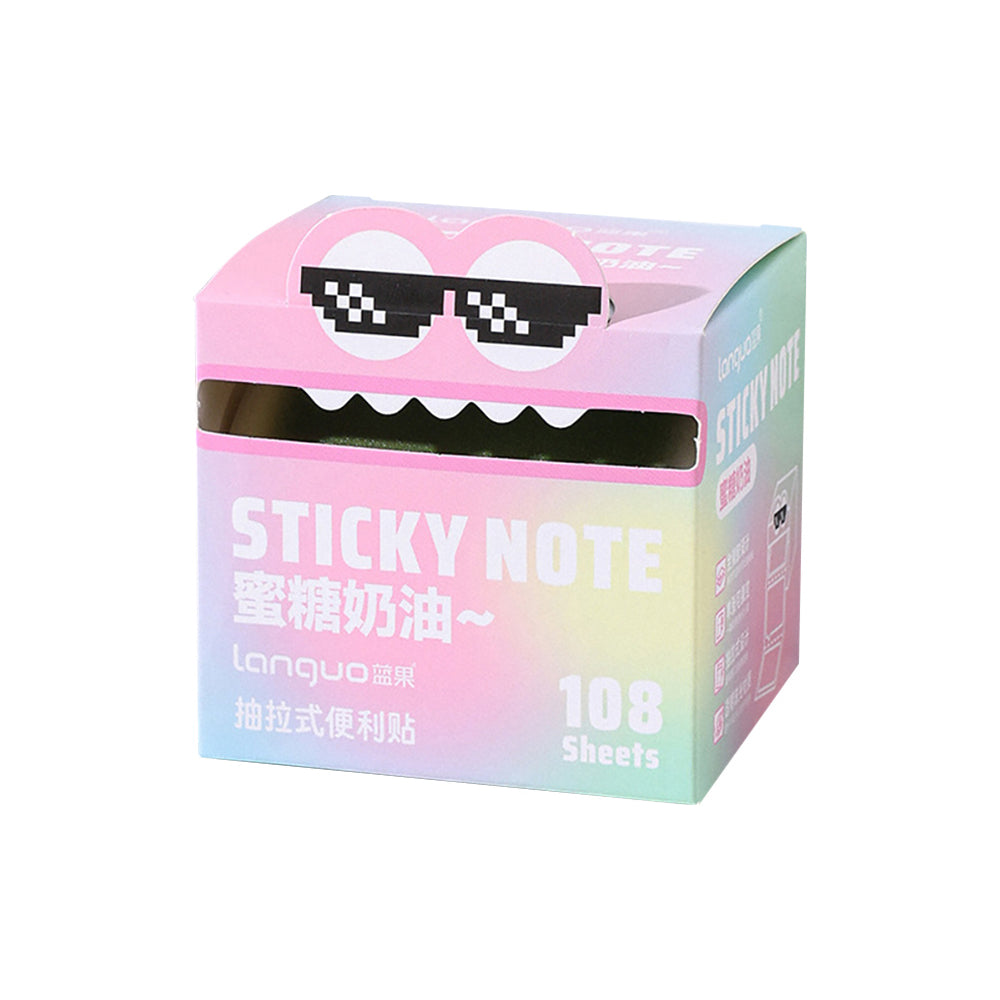 LANGUO Pearlescent Sticky Notes | 4 Gradient Color Rolls | Fully Adhesive, Reusable, No Residue