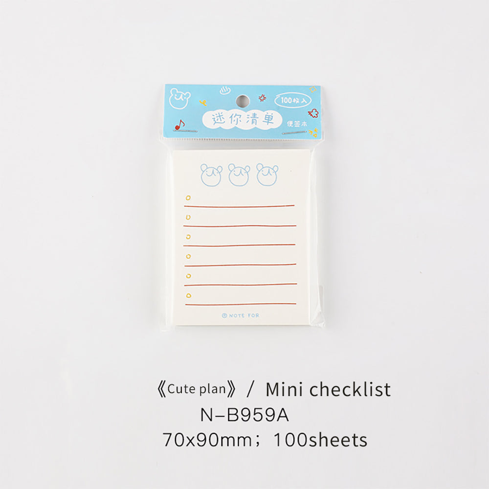 NOTE FOR note pad "Cute Plan" todo list plan check-in cute ins style handbook message pad note paper note pad to-do