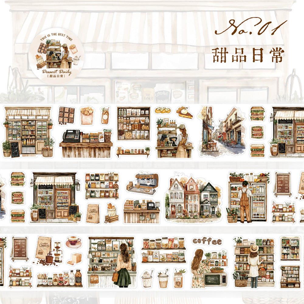 Twilight Fragments Die-Cut Washi Tape – Long Loop Decorative Tape for Journaling & DIY