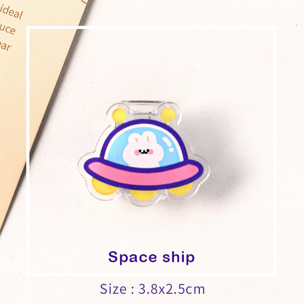 Cute illustration transparent clip transparent acrylic clip fresh cute stationery transparent clip student office food drink small animal test paper information clip