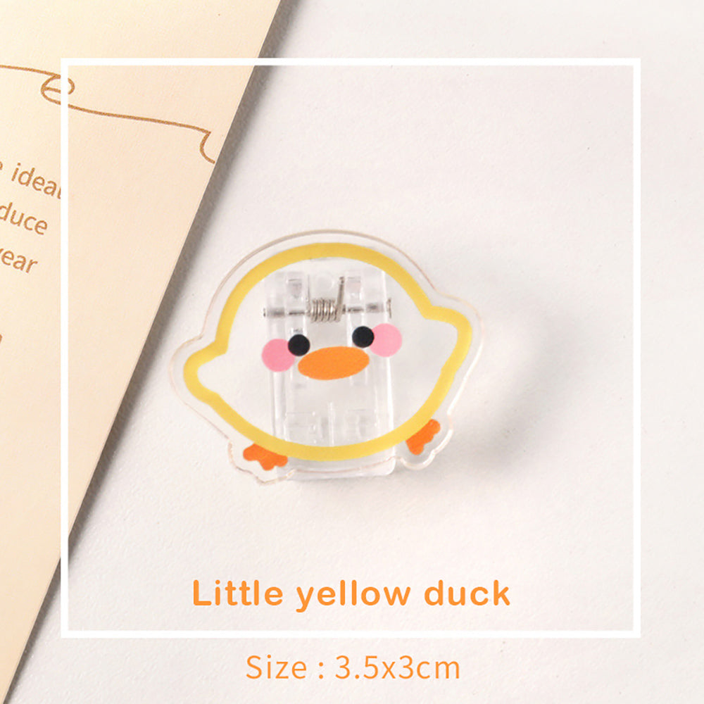 Cute illustration transparent clip transparent acrylic clip fresh cute stationery transparent clip student office food drink small animal test paper information clip