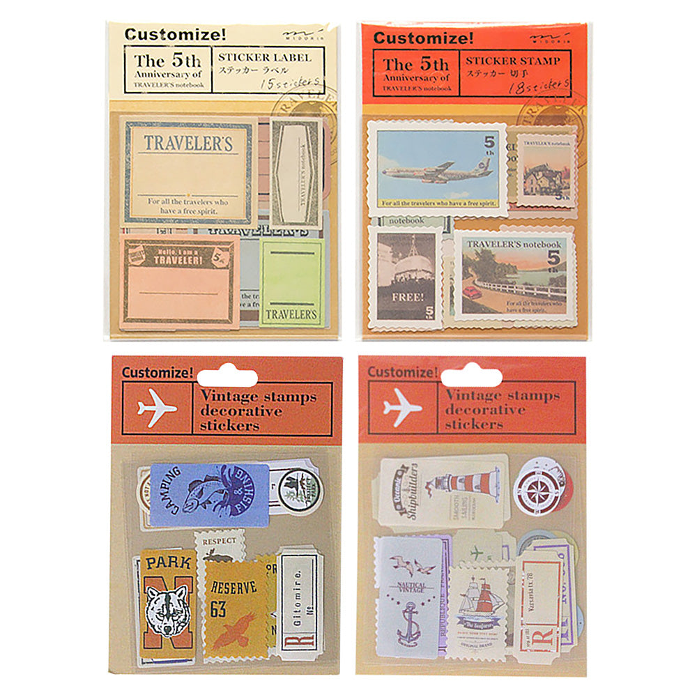 Handbook Decorative Stickers A52 Travel Notebook Handbook Stickers Detailed Decorative Stickers Travel Style Labels Stamps Airplane Travel A Various Styles