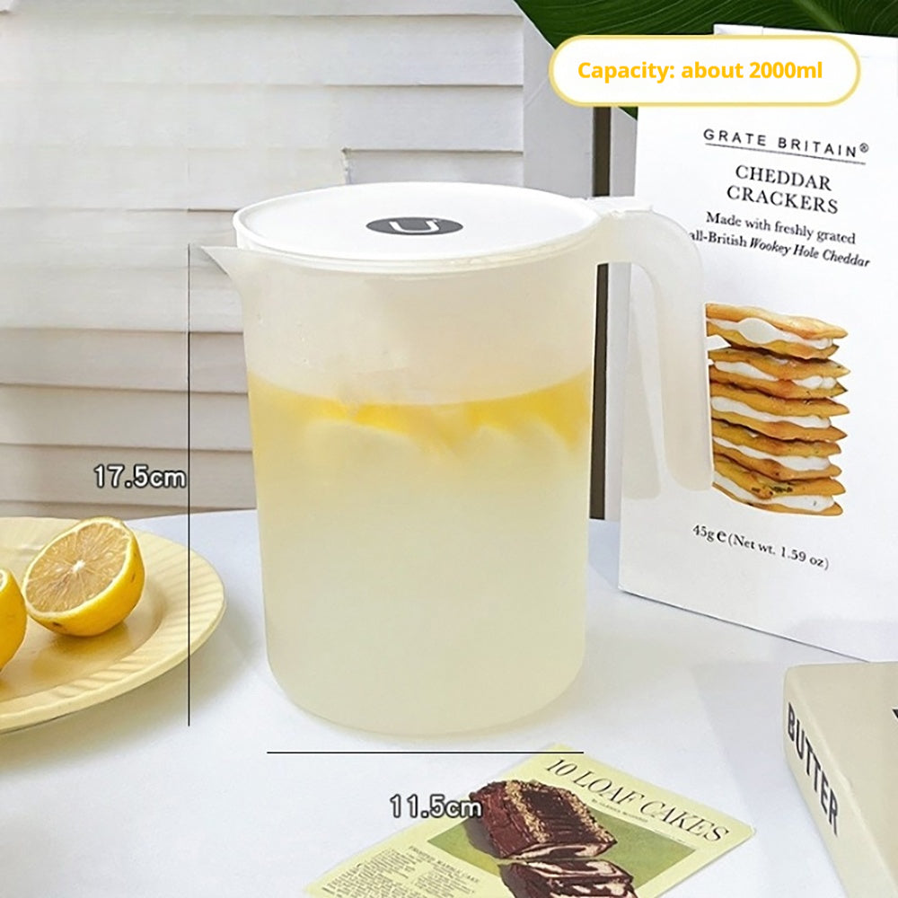 Cold water bottle household large capacity cold drink bucket convenient and practical white drinking water beverage matte translucent 2000ml 2500ml
