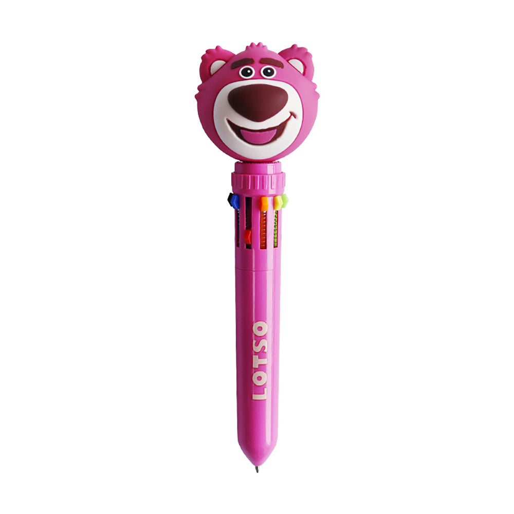 Disney Ten Color Ballpoint Pen Press Ball Pen Donald Duck Chip 'n' Dale Lots-O'-Huggin' Bear Cute Cartoon Model Big Head