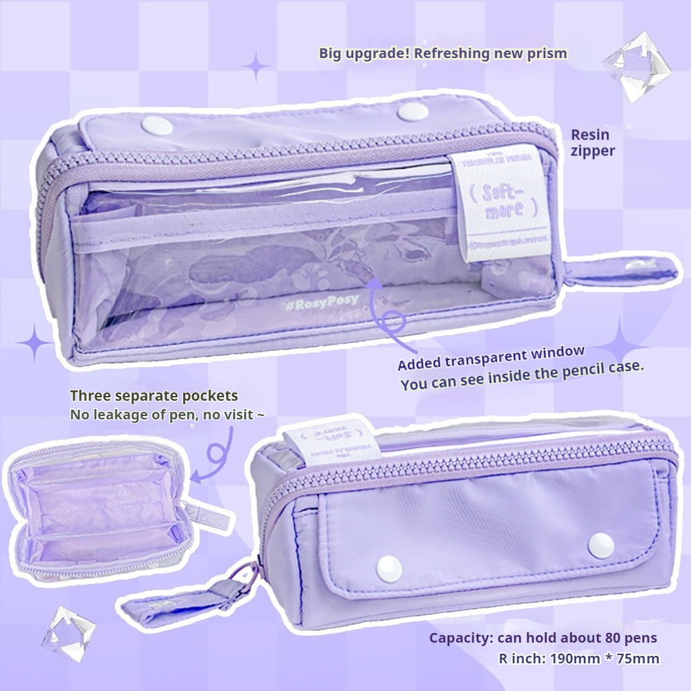 PRISM Prism Series Pen Case Large Capacity Pencil Case Textured Stationery Student Stationery Office Stationery