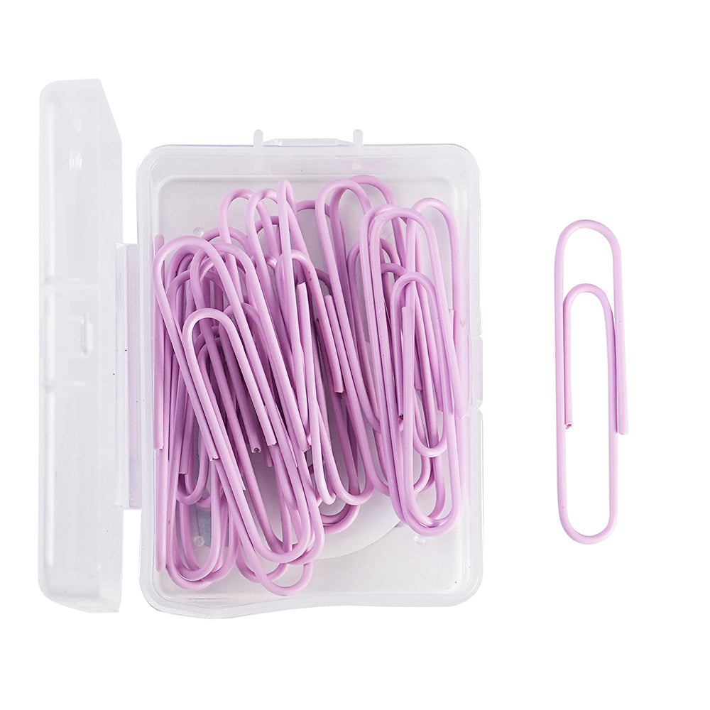 Macaron color cute paper clips 28 / 50mm mint green cherry blossom pink lavender purple paper clip storage box office study daily necessities
