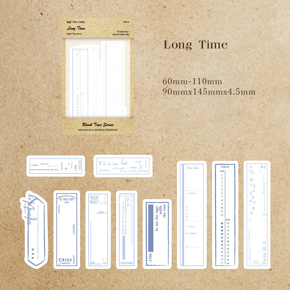 Mo·card Blank Time Series Note Sticker Pack Simple Retro Label Sticker Notebook Notes
