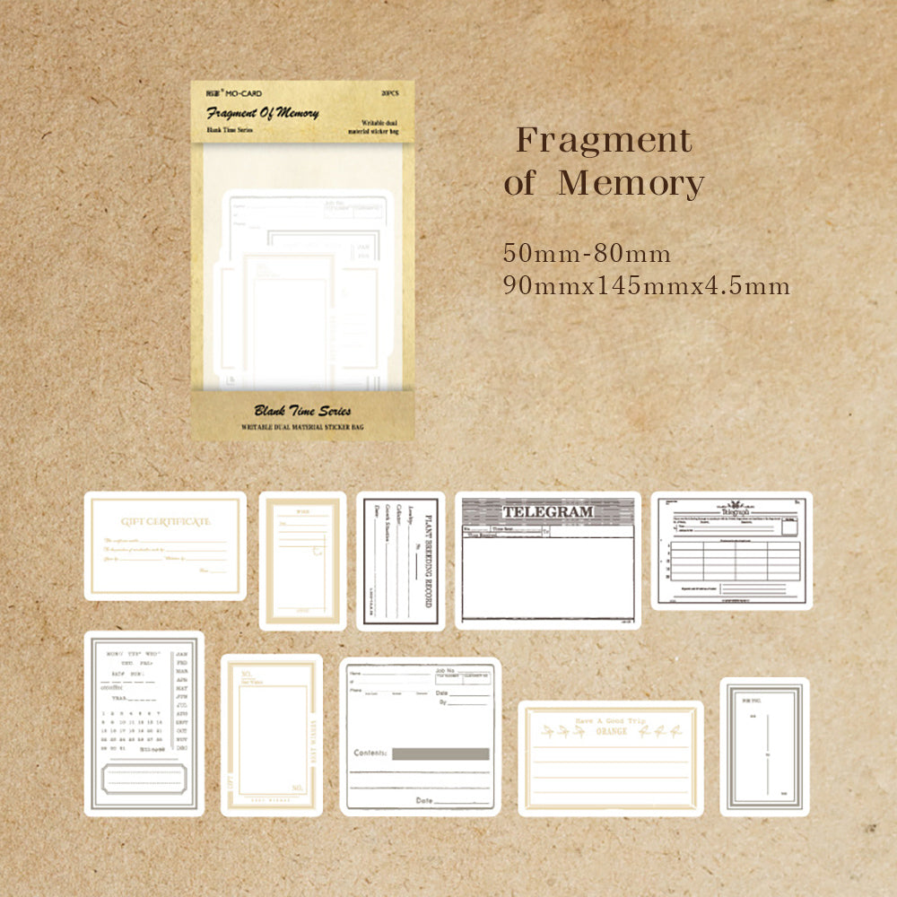 Mo·card Blank Time Series Note Sticker Pack Simple Retro Label Sticker Notebook Notes