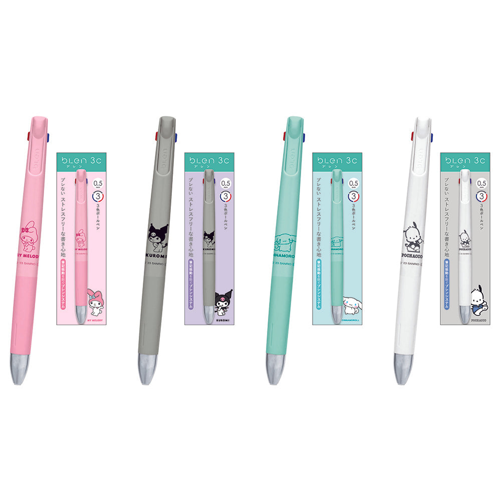 Zebra blen 3C Sanrio Sanrio co-branded limited edition 0.5mm 3-color  ballpoint pen 2+S medium oil pen Kurome big-eared dog Melody Aoi Dog  Japanese ...