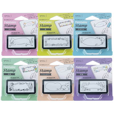 Japanese MIDORI Paintable Stamp handbook decoration soaked seal S continuous seal comes with ink hand-painted graffiti card production coloring arrangement