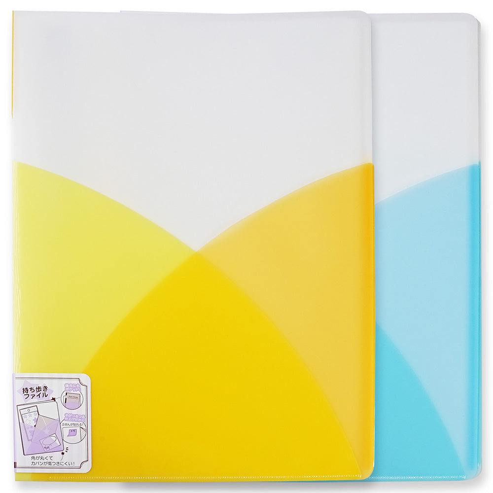 PLUS CLEAR FILE PASTY transparent file folder A4 40 bags, soda blue, lemon yellow, storage, office study, Japanese supplies