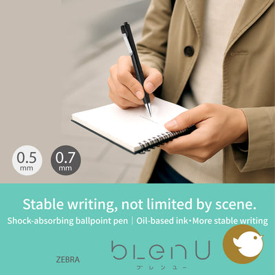 ZEBRA bLen U Oil-Based Ballpoint Pen 0.5mm/0.7mm – BAS87/BA87 + SY-0.5 Refill