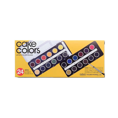 Holbein Expert Transparent Watercolor Cake Color 24 Colors Watercolor Box Transparent Color Convenient for Outdoor Use Artist Professional Fine Art Good Lightfastness