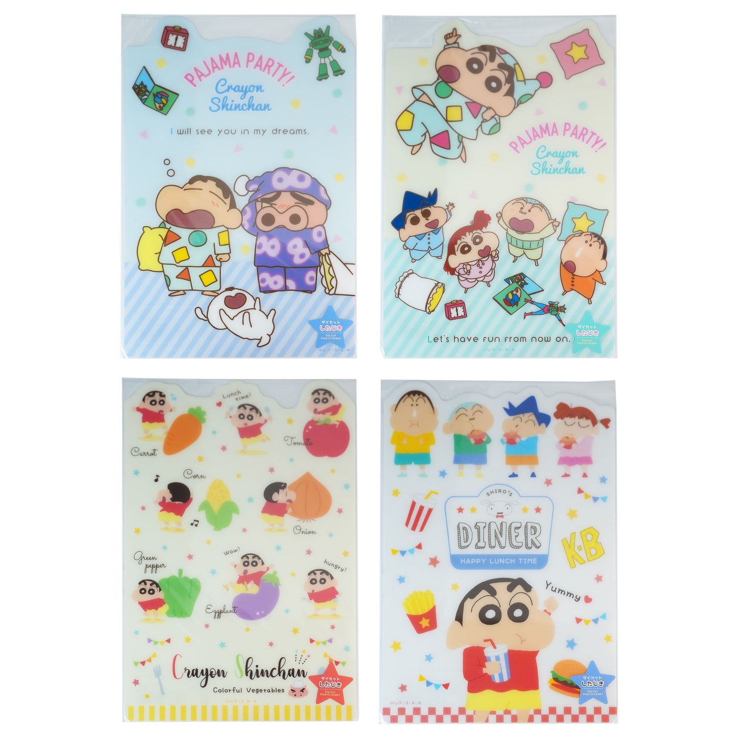 T'S FACTORY Crayon Shin-chan pad purple green yellow red school supplies children's stationery