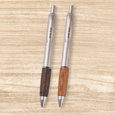 UNI三菱自然世紀橡木手握0.5mm UMN-515按動中性筆淺棕色深棕色辦公室會議書寫文具日式質感