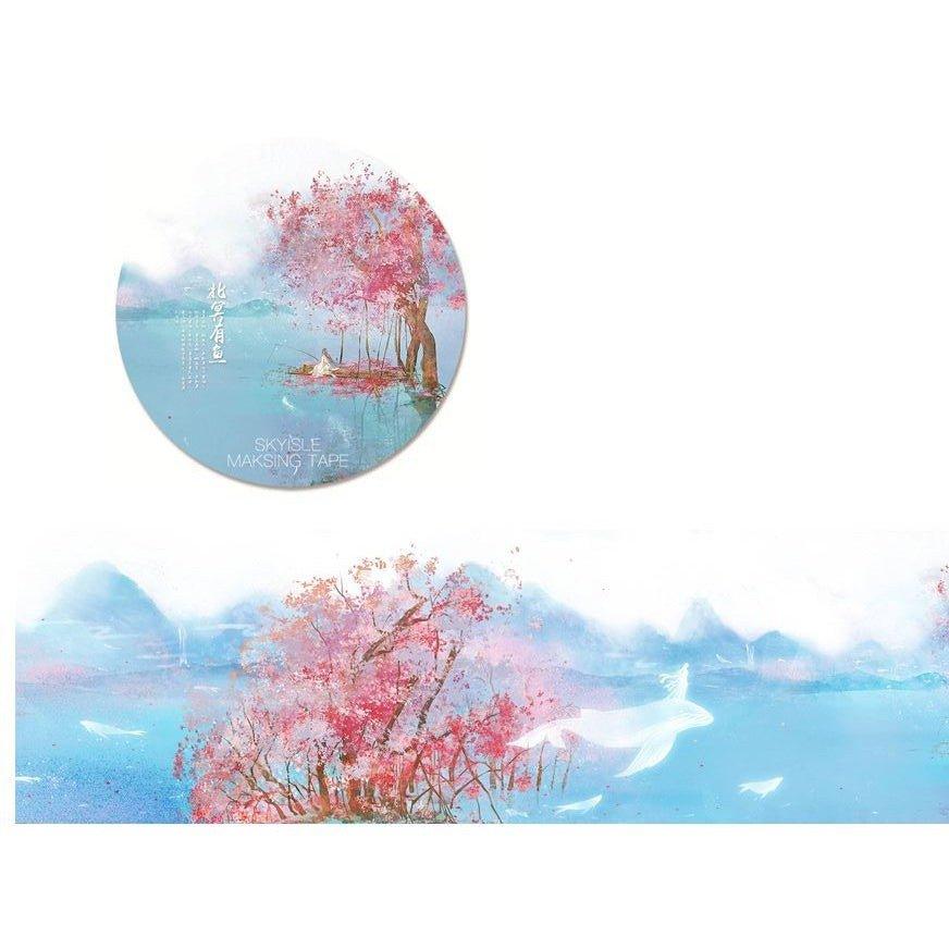 Ancient Fantasy Ink Painting Characters Landscape Heartbeat Series Decorative Handbook Decorative Tape Washi Tape Paper Tape NP-HTEQF-004