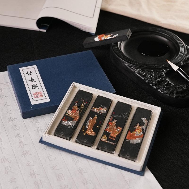 Chinese style old ink block lampblack ink pine smoke ink set hardcover calligraphy utensils Chinese traditional ink painting NP-090056 - CHL-STORE 