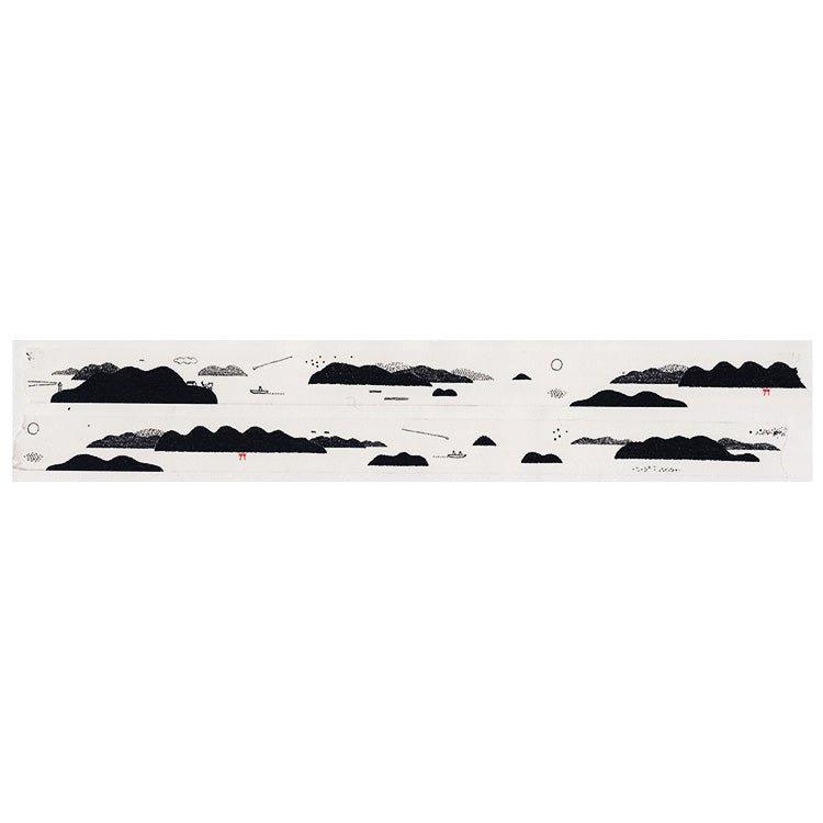 Classiky Ishow Shun Shun Landscape Szkic szkic Shimanami Washi Paper Tape Single Roll