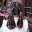 Colored flower bow Braided hair chain Pearl hair accessories chain Pearl braided tassels Braided hair band Popular items Braided hair headdress - CHL-STORE 