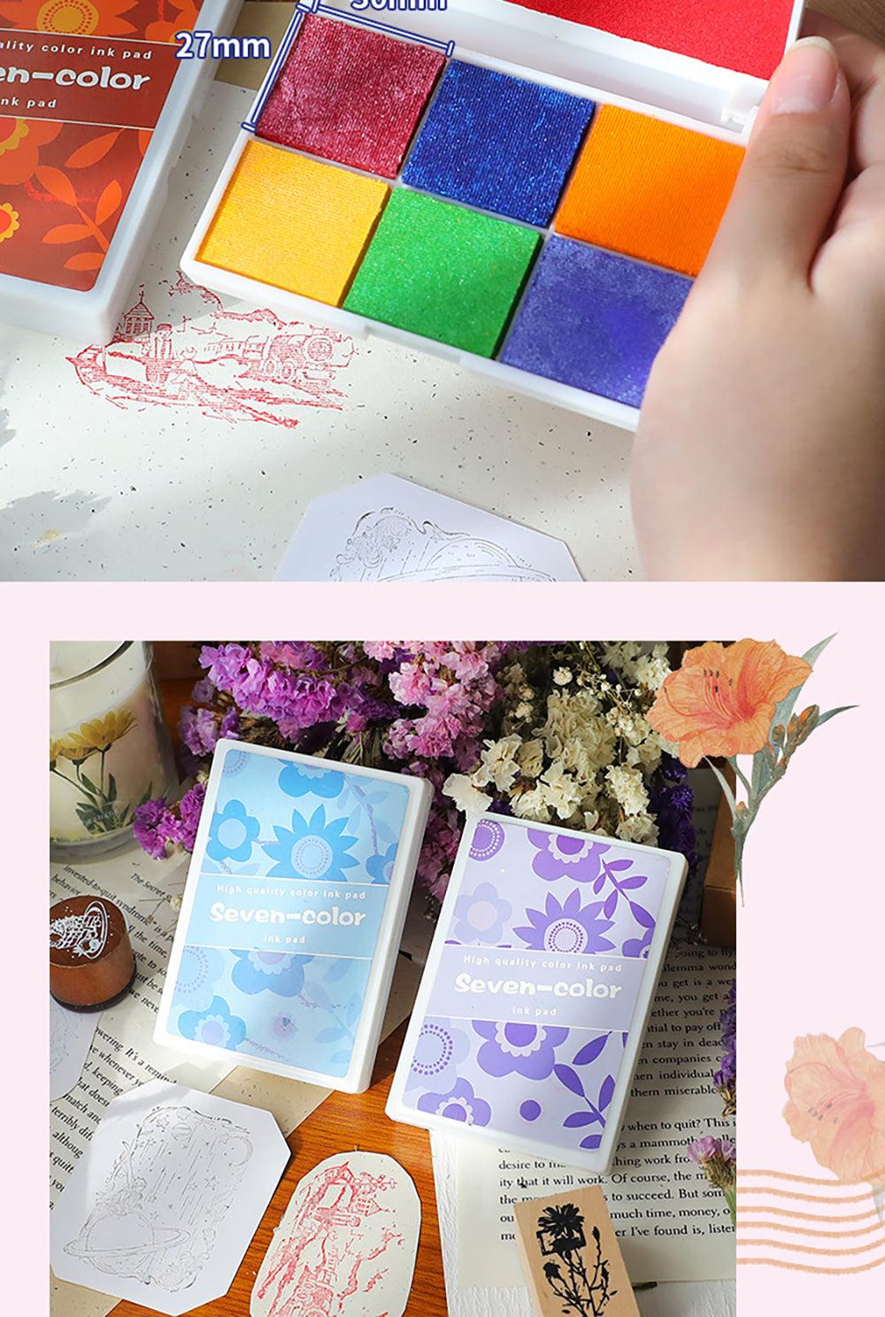 Colorful water-based ink pad for finger painting, color ink pad, handbag essentials, art decoration, card decoration, seal items - CHL-STORE 