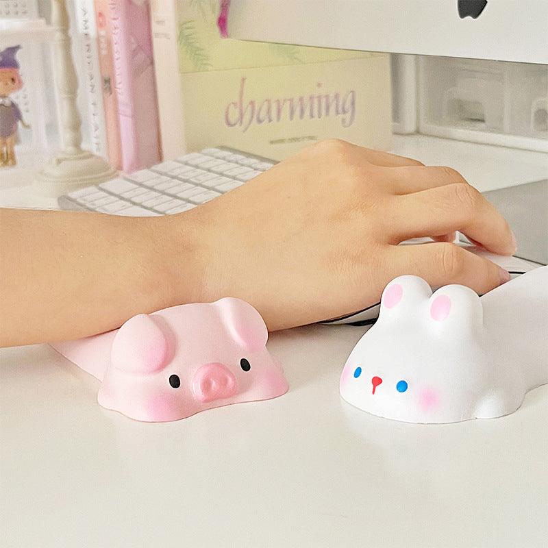 Cute and creative decompression, animal cartoon, mouse wrist pad, small hand pillow, stress relief wrist rest, cat, rabbit, pig, Shiba Inu - CHL-STORE 