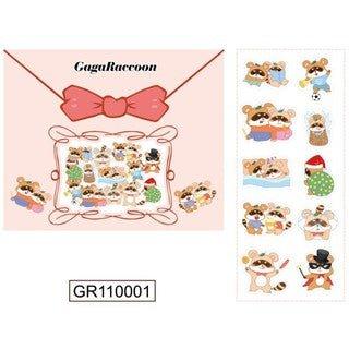 لطيف الكرتون Gagaraccoon الراكون كل يوم الديكور الشفافة ملصق ملصق ملصق NP-H7Tay-0290