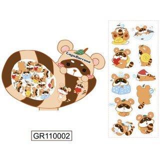 لطيف الكرتون Gagaraccoon الراكون كل يوم الديكور الشفافة ملصق ملصق ملصق NP-H7Tay-0290