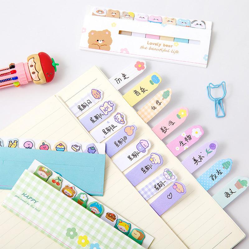 Cute strips of paper stickers, 120 sheets, school supplies, small office objects, special shapes, cute animals - CHL-STORE 