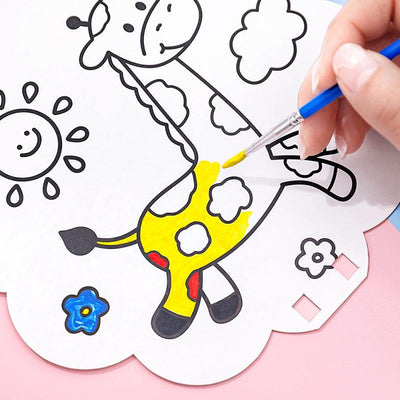 DIY Blank Cartoon Cute Hand-painted Small Fan Astronaut Model Animal Model Children's Art Hand-painted Fan - CHL-STORE 