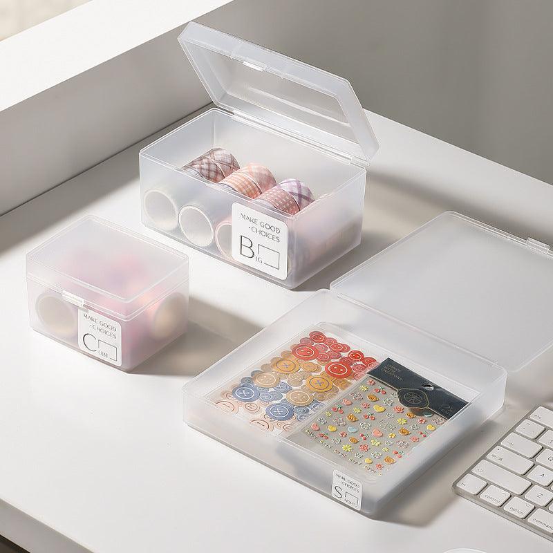 Frosted PP transparent small object storage box, storage, stationery, medicine, general purpose, office small objects, daily necessities 8073 / 8074 / 8075 - CHL-STORE 