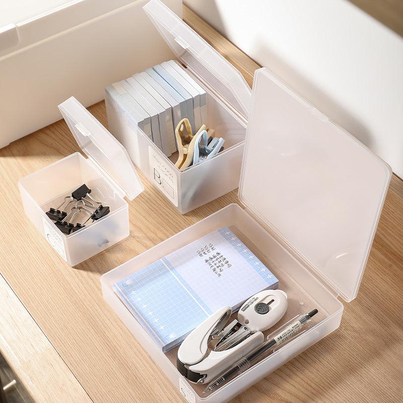 Frosted PP transparent small object storage box, storage, stationery, medicine, general purpose, office small objects, daily necessities 8073 / 8074 / 8075 - CHL-STORE 