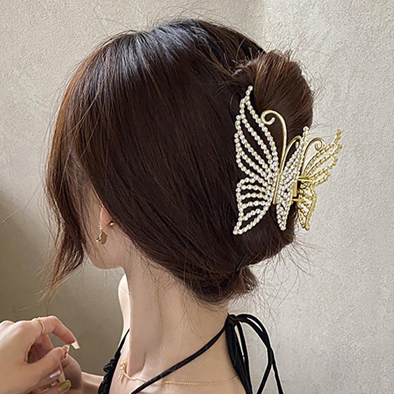 Korean Fairy French minimalist retro Metal Tassel Pearl Large Shark Clip Beauty Salon Exquisite Hair Clip Net Beauty Blonde Fashion Accessories - CHL-STORE 