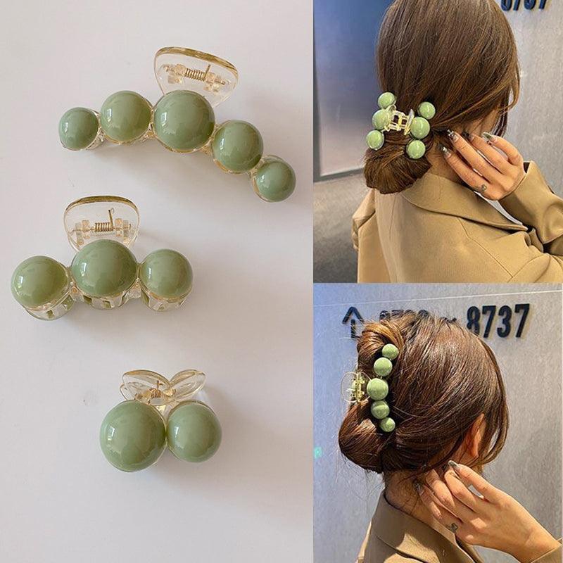 Korean style acrylic imitation pearl hand clip beauty salon texture hair clip fashion styling fashion accessories - CHL-STORE 