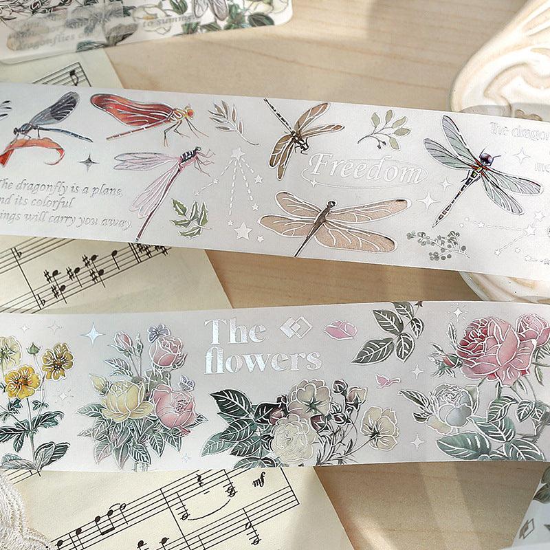 Lovers of Letters and Paper Tape All Things Pick Up Series Literary Hot Silver Feather Plant Pocket Paper Tape Pocket Decoration - CHL-STORE 