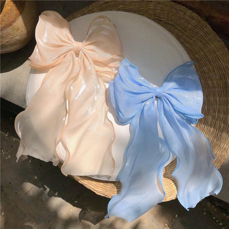 Mermaid Thin Glitter Big Bow Knot Temperament Top Clip Hair Accessories Beauty Salon Fashion Accessories Designated Items for Net Beauty Small Things for Life - CHL-STORE 