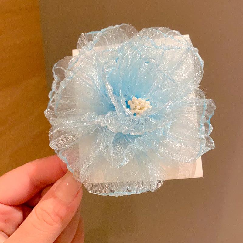 Mesh Flowers Sweet and Cute Princess Style Duckbill Clips Pastel Colors Headwear Children's Hair Clips Side Hair Accessories Children's Styling Popular Hairdressing - CHL-STORE 