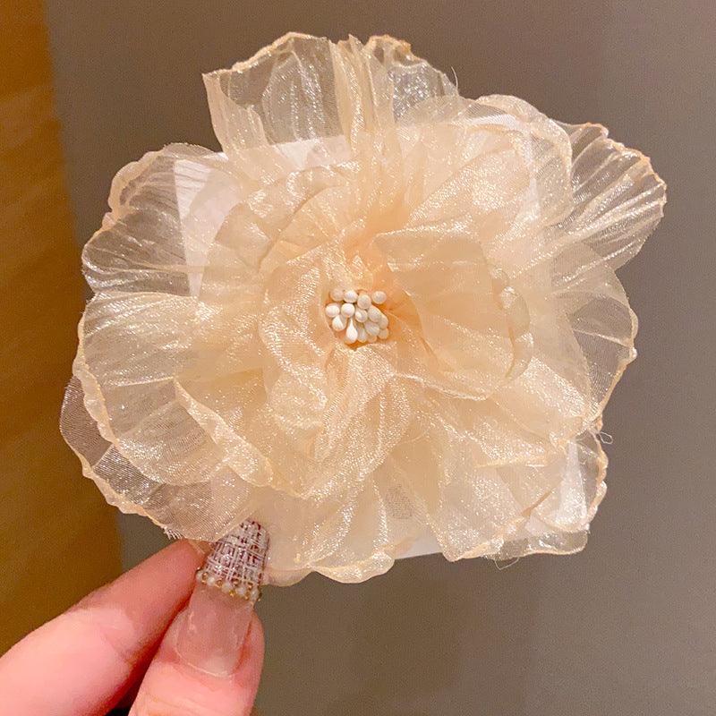 Mesh Flowers Sweet and Cute Princess Style Duckbill Clips Pastel Colors Headwear Children's Hair Clips Side Hair Accessories Children's Styling Popular Hairdressing - CHL-STORE 