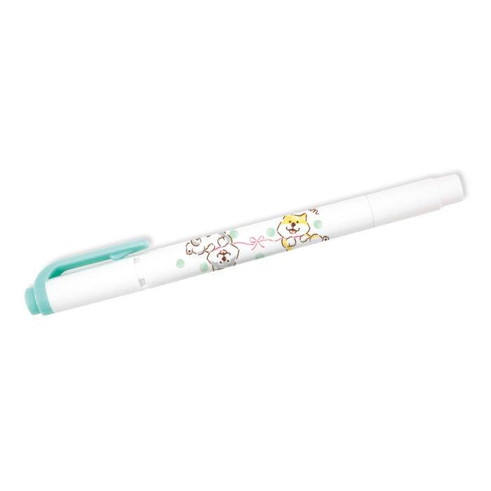 माइंड वेव एक्स माइंडलाइनर शिबा इनू हाइलाइटर मार्कर डबल-एंडेड हाइलाइटर पिंक पर्पल येलो ग्रीन ग्रे