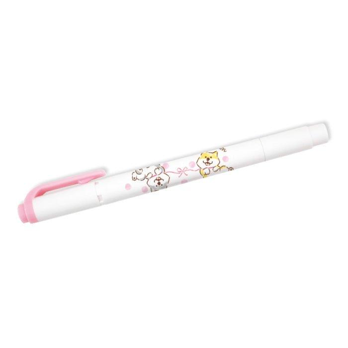 माइंड वेव एक्स माइंडलाइनर शिबा इनू हाइलाइटर मार्कर डबल-एंडेड हाइलाइटर पिंक पर्पल येलो ग्रीन ग्रे