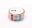 MT MTDSPR03 Fab Series Washi Tape Geometrik Plaid Paper Tape 15mm*5m