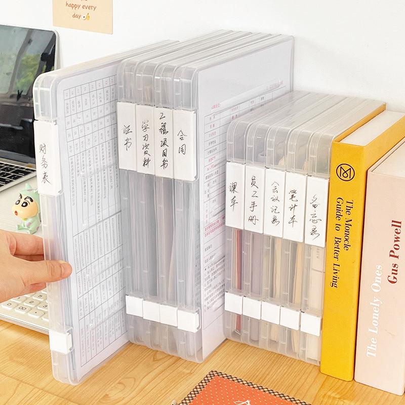 Multifunctional transparent storage box, file organization, double buckles, classification and induction, dust protection, easy to carry, daily necessities, large size/small size - CHL-STORE 