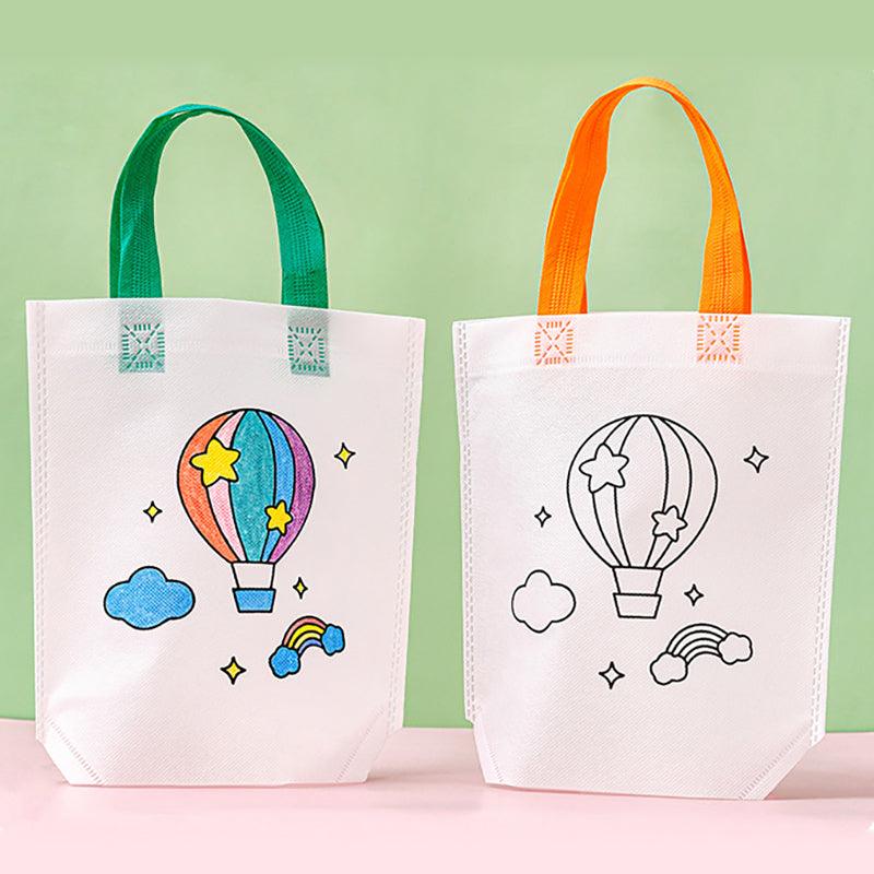 Non woven fabric DIY graffiti coloring tote bag creative hand made art graffiti storage portable