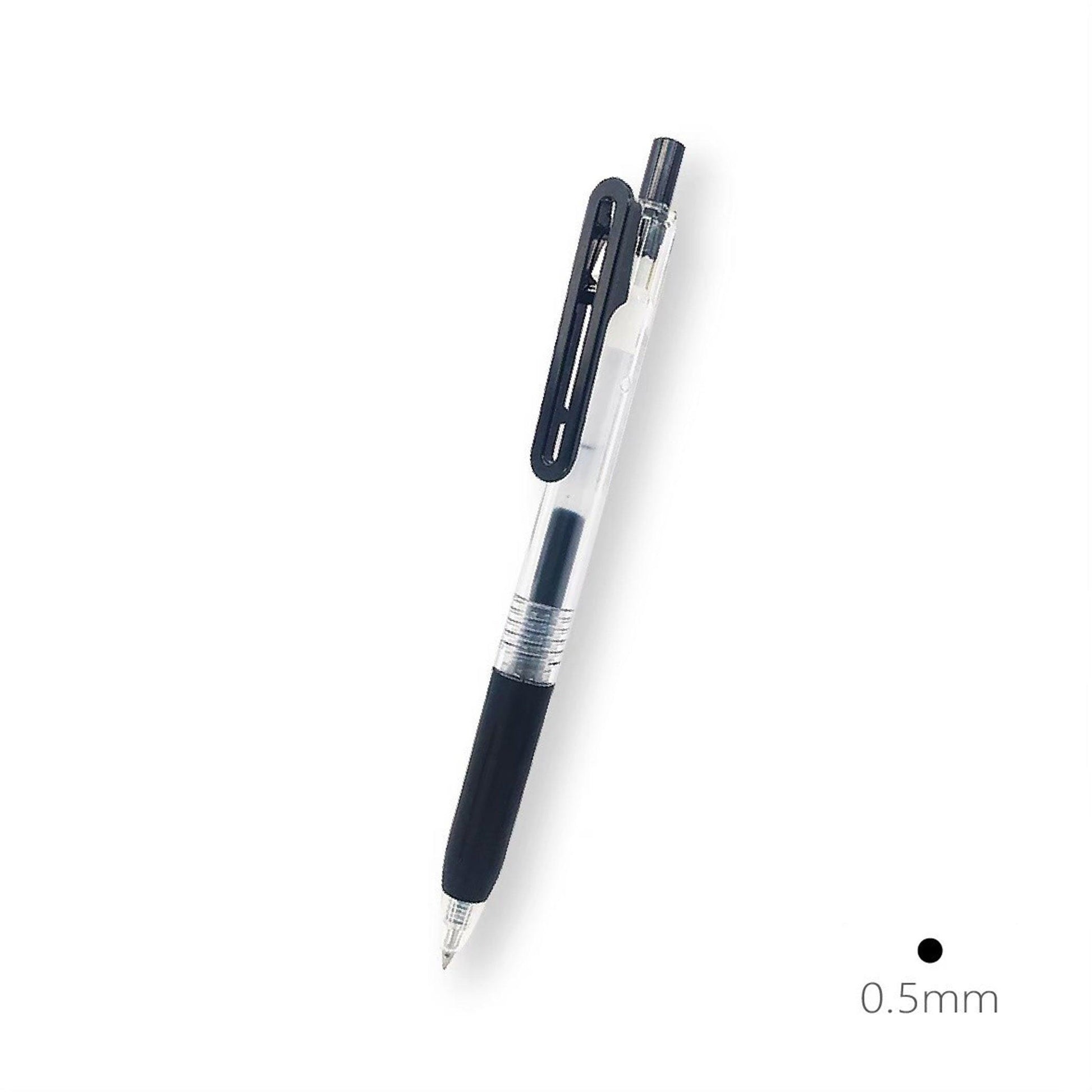  MUJI - 0.5mm Blue Black Smooth Gel Ink Retractable Ballpoint  Pen (10 Pieces) : Office Products