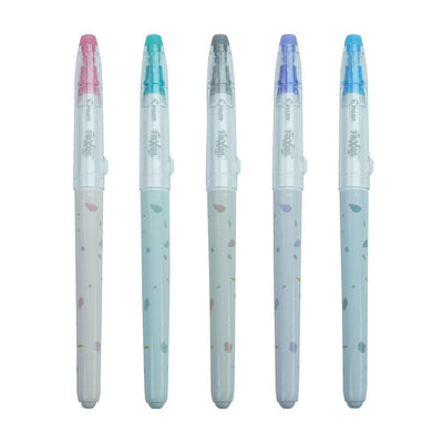 PILOT+Frixion magic eraser color pen, light pink stone texture water grinding limited edition, eraser highlighter pen, pink, blue, green, gray, purple, 5-color set SFC-15 - CHL-STORE 