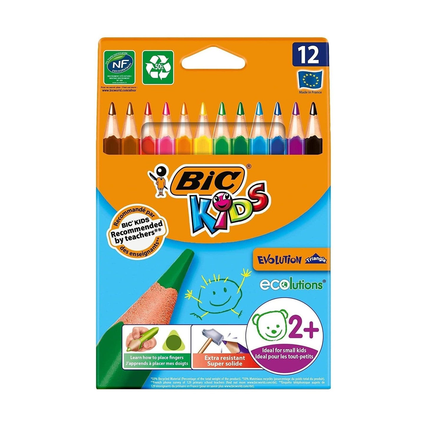 (Pre-Order) BIC Big kids Sankaku axis colored pencils BKEVOTRI12E - CHL-STORE 
