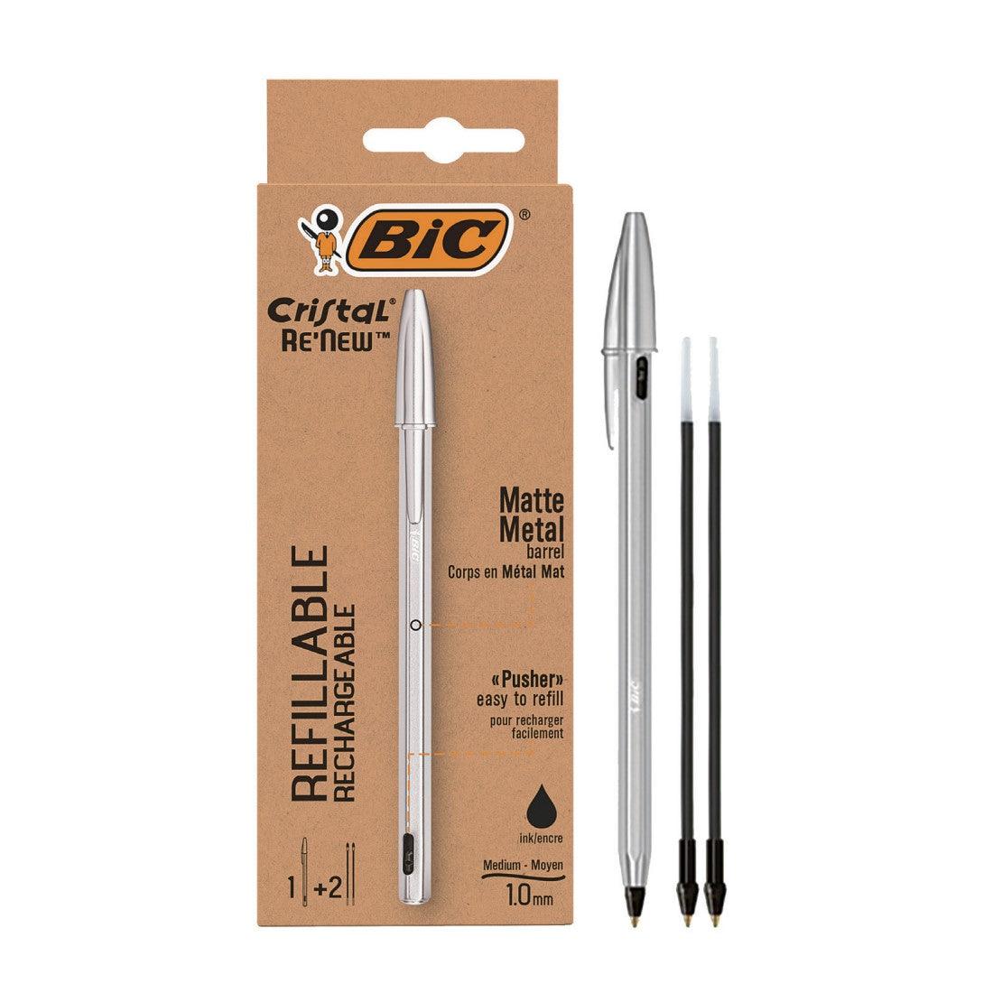 (Pre-Order) BIC Crystal Re'New 1.0 1mm Oil-based ballpoint pen CRBLK