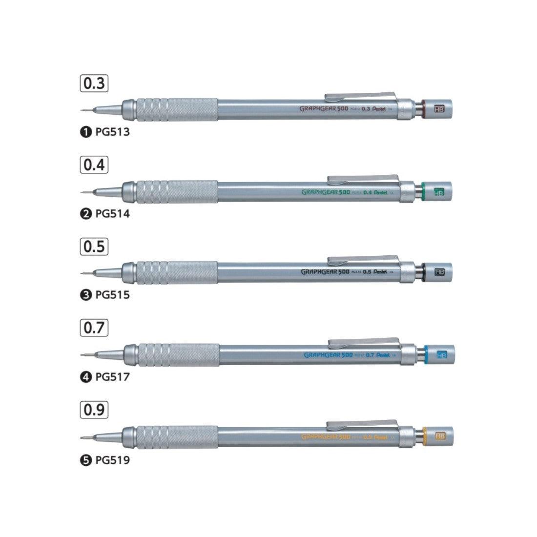 (Pre-Order) PENTEL graph gear 500 0.3~0.9mm HB drafting mechanical pencil PG51 Z2-1N - CHL-STORE 